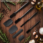 Juego de utensilios de cocina de silicona de 6 piezas, espátula raspadora para crema, espátula, brocha para aceite, juego de espátulas para hornear, mango no integrado
