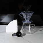 Pour Over Coffee Dripper Set 600ml Glass  Server V02 Funnel Drip Maker Brew Cup Coffee Set with  Filter Paper