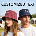 Custom Bucket Hat Embroidered Name Bucket Cap Personalized Text Sun Hat Vintage Summer Cap for Outdoor Fisherman hat