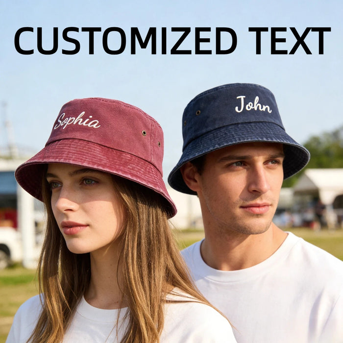 Custom Bucket Hat Embroidered Name Bucket Cap Personalized Text Sun Hat Vintage Summer Cap for Outdoor Fisherman hat