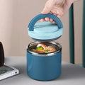 Single Layer Sealed Stainless Steel Lunch Box with Dual Handles Large Capacity for Students Office Workers
