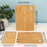 Juego de tablas de cortar de bambú de 3 piezas, tablas de picar multiusos gruesas para carne, verduras, fruta, tabla de cortar de bambú para cocina