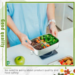 Fiambrera de acero inoxidable para niños y adultos, caja bento portátil a prueba de fugas, recipiente para preparar comidas de viaje apto para lavavajillas