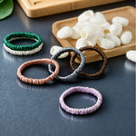 2PCS 100% Pure Mulberry Silk Hair Scrunchies Silk Hair Ties Hairbands Ponytail Holders Solid Color Natural Hair Accessories