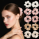 33PCS Hair Scrunchies,Satin Silk Hair Ties Ropes Ponytail Holder For Women Classic Elastic Hair Bands Ropes Girls Hair Accessori
