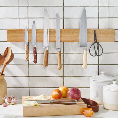Soporte Magnético para Cuchillos de Pared con Imán Extrafuerte - 40 cm - Tira Magnética para Cuchillos de Acacia