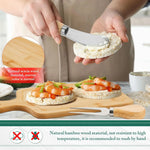 Tabla de cortar de bambú para fiesta de bautizo, tabla de queso portátil para exteriores, juego de tabla de cortar con cuchillo y tenedor