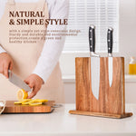 Nuevo bloque de cuchillos magnético de madera de acacia para el hogar y la cocina, soportes magnéticos con imanes potentes mejorados
