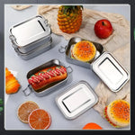 Fiambrera de acero inoxidable para niños y adultos, caja bento portátil a prueba de fugas, recipiente para preparar comidas de viaje apto para lavavajillas