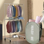 Cesto de Ropa Sucia Plegable de Malla Portátil para Lavandería, Dormitorio, Viajes, Cestas de Lavandería Transpirables, Ahorra Espacio