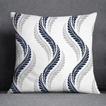 Funda de cojín de 45x45CM, patrón geométrico, poliéster, azul gris, funda de almohada, tapicería, cojín de sofá, almohada decorativa, funda de almohada para decoración del hogar.
