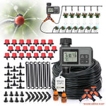 Juego de riego con temporizador de botón LCD de jardín de 30-5m, boquilla giratoria ajustable de 0-80L/H, sistema de riego automático con pantalla inteligente