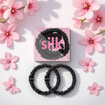 2PCS 100% Pure Mulberry Silk Hair Scrunchies Silk Hair Ties Hairbands Ponytail Holders Solid Color Natural Hair Accessories