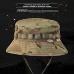 Camouflage Gen 2 Tactical Boonie Hat Sun Protection Round Brim Hat for Cycling, Summer Military Training, Outdoor Fisherman Hat