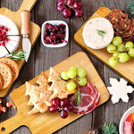 Tablas de cortar de bambú para cocina, tabla de cortar de bambú con asas para pizza, pan, carne, bandeja para hornear y servir
