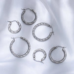 Classic Trendy Twisted Round Hoop Earrings For Women Stainless Steel 3mm Thick Ear Buckle Earrings Vintage Jewelry Accessories
