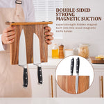 Nuevo bloque de cuchillos magnético de madera de acacia para el hogar y la cocina, soportes magnéticos con imanes potentes mejorados
