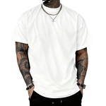 Men's T-shirt High Quality 100% Cotton Round Neck Short Sleeve Classic Black White Pure Color Tees Spring Summer Casual Cool Top