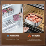 Caja de conservación de alimentos de acero inoxidable 316L con certificación LFGB, con tapa de silicona apta para congelador, recipiente para mantener frescos los vegetales