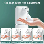 Dispensador automático de jabón en espuma de 380ml, carga USB, pantalla inteligente sin contacto, sensor infrarrojo, dispensador de jabón en espuma, lavamanos