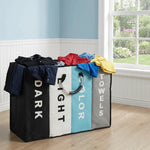 Cesto para ropa sucia de gran capacidad con 4 rejillas, plegable, de tela Oxford con asas, impermeable