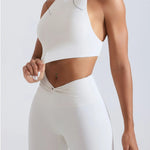 Halter Top Gym Vest Woman Backless Tank Tops Push Up Sport Bras Running Vest Workout Underwear With Chest Cushion Top Activewear