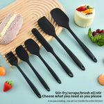 Juego de utensilios de cocina de silicona de 6 piezas, espátula raspadora para crema, espátula, brocha para aceite, juego de espátulas para hornear, mango no integrado
