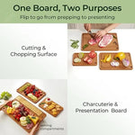 WXCOO Juego de 3 tablas de cortar de bambú para carne, verduras, frutas, tablas de cortar de bambú gruesas multiusos para cocina